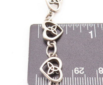 925 Sterling Silver Vintage Bracelet SOLVAR Celtic Trinity Hearts Link  BT10172