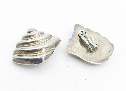MEXICO 925 Sterling Silver  Vintage Hollow Design Non Pierce Earrings  EG2366