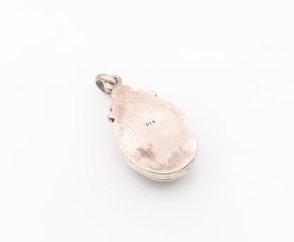 925 Sterling Silver  Vintage Black Onyx & Petite Pearl Drop Pendant  PT14279