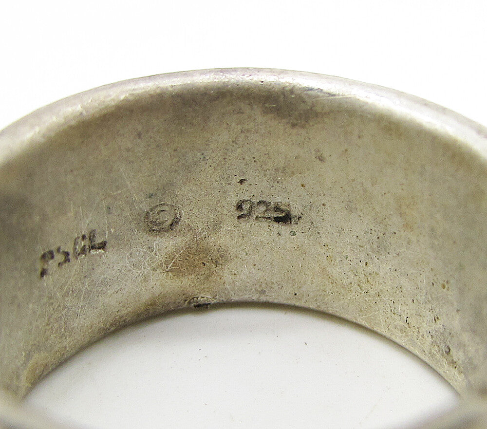 925 Sterling Silver  Vintage Modernist Celtic Band Ring Sz 6.5  RG3102