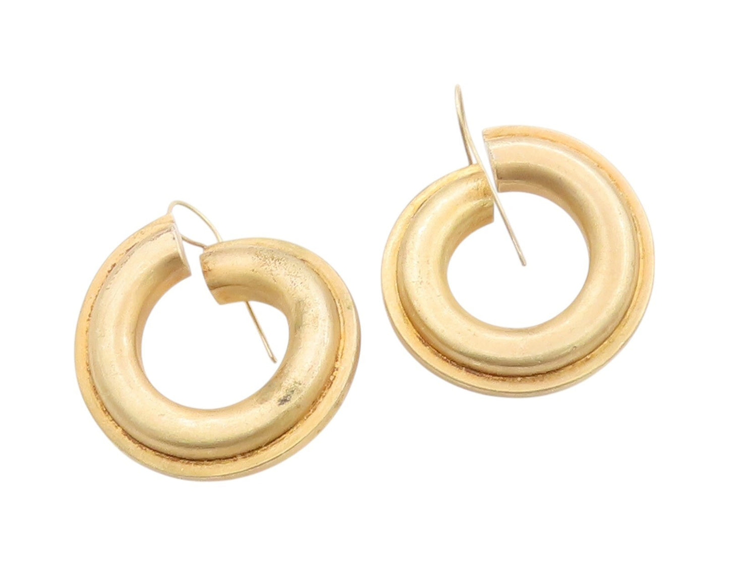 925 Sterling Silver Vintage Earrings Gold Plated POMERANTZ Open Hoops  EG13565