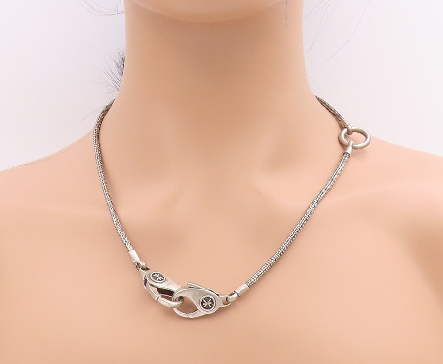 925 Sterling Silver Vintage Necklace Minimalist Curb Link Lobster Clasp  NE4622
