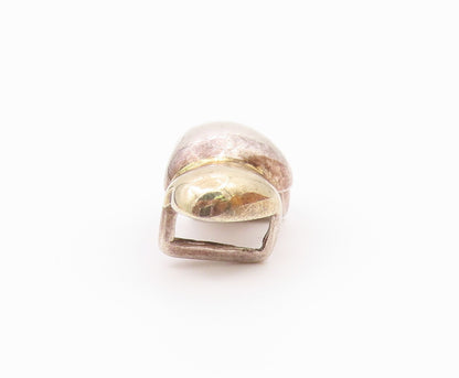 925 Sterling Silver  Vintage Shiny Two Tone Love Hearts Slide Pendant  PT16125