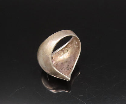 14K GOLD & 925 Silver  Vintage Minimal Love Heart With X Ring Sz 5.75  RG26072