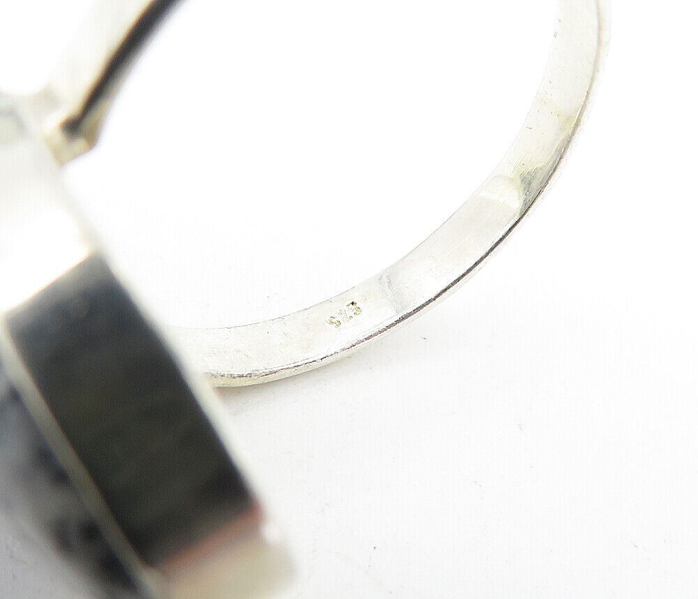 925 Sterling Silver  Vintage Tear Drop Jasper Cocktail Ring Sz 9  RG5152