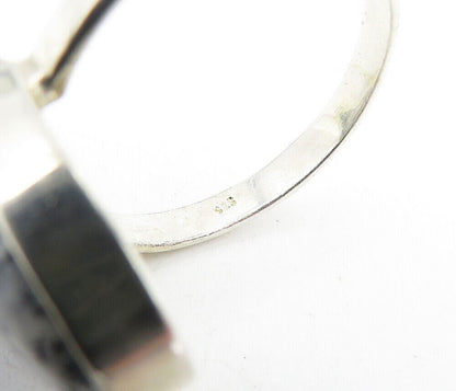 925 Sterling Silver  Vintage Tear Drop Jasper Cocktail Ring Sz 9  RG5152
