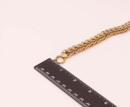 925 Sterling Silver  Vintage Gold Plated Braided Threads Bracelet  BT9801