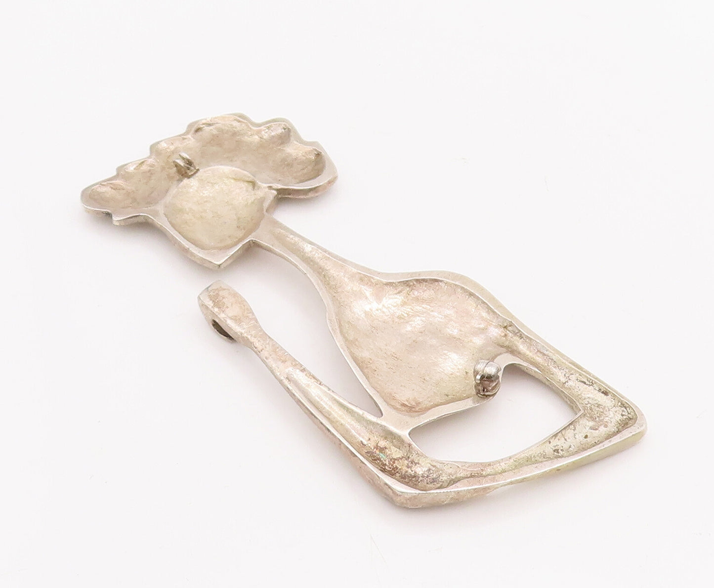 925 Sterling Silver Vintage Brooch Pin Solid Cutout Shadow Of Lady  BP11103