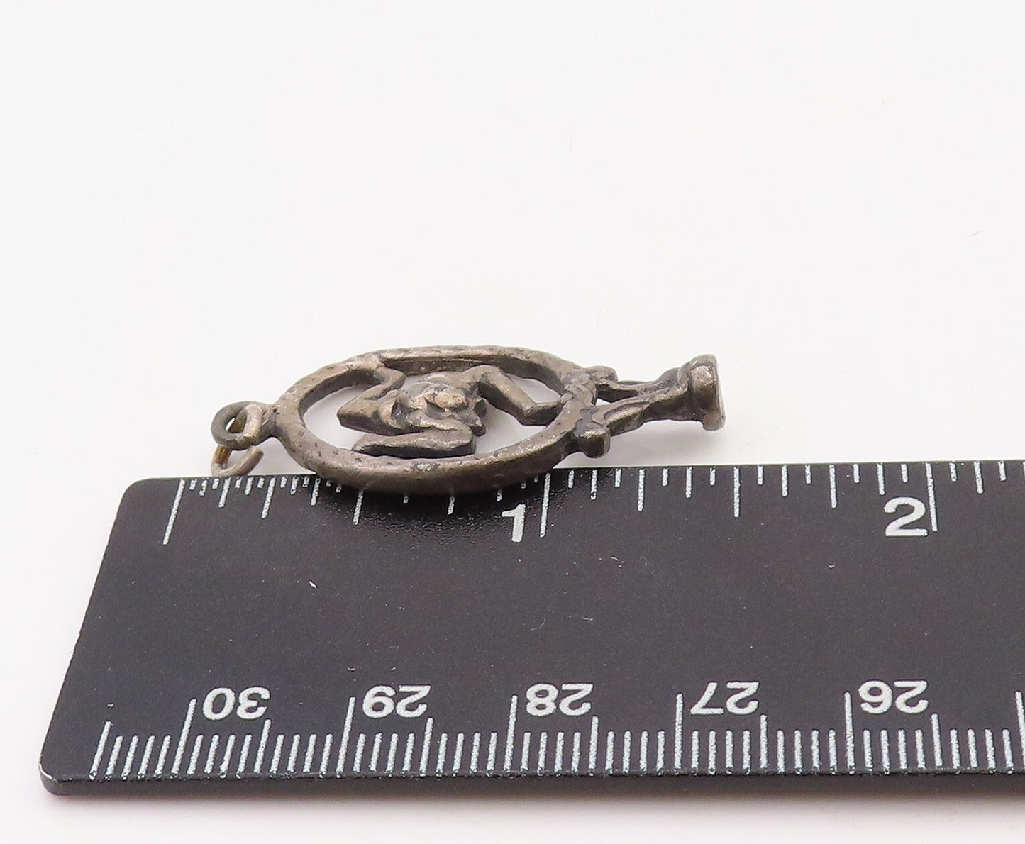 925 Sterling Silver Vintage Pendant Dark Tone Cutout Triskelion  PT23579