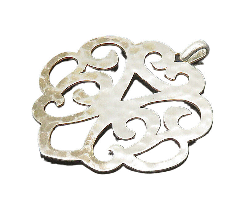 SILPADA 925 Sterling Silver  Vintage Shiny Hammered Open Swirl Pendant PT17187
