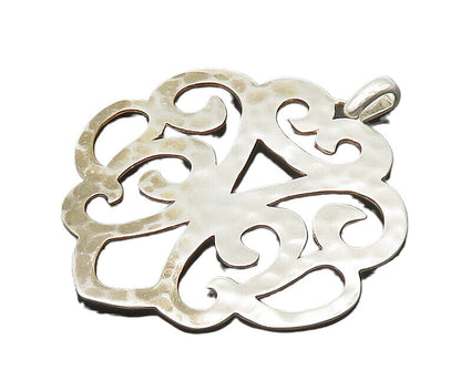 SILPADA 925 Sterling Silver  Vintage Shiny Hammered Open Swirl Pendant PT17187