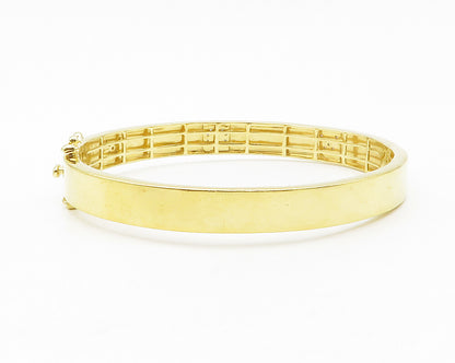925 Sterling Silver Genuine Diamonds Gold Plated Bangle Bracelet  BT5250