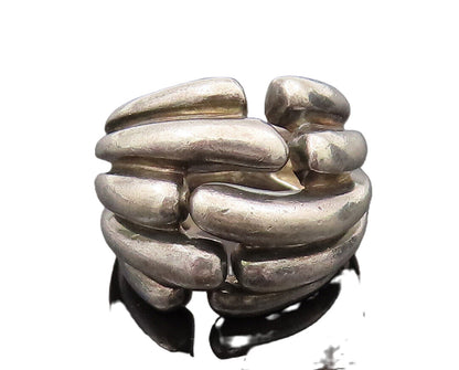 DESIGNER 925 Silver  Vintage Scalloped Open Dome Fashion Ring Sz 5  RG26452