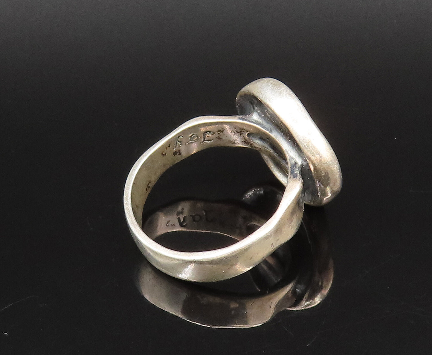 CAROLYN POLLACK 925 Silver  Vintage Chinese Character Dent Ring Sz 11  RG25962