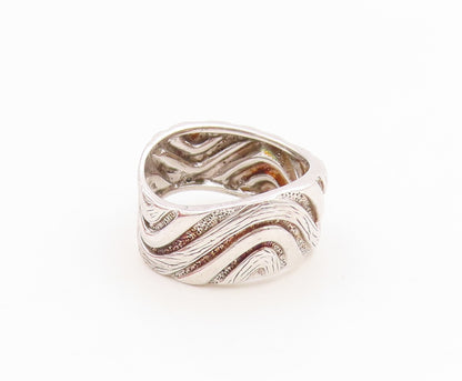 925 Sterling Silver Vintage Ring Textured Wavy Grooved Band  Sz 6.5  RG36000