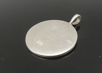 925 Sterling Silver  Vintage Grandma Love Heart Round Pendant  PT18591