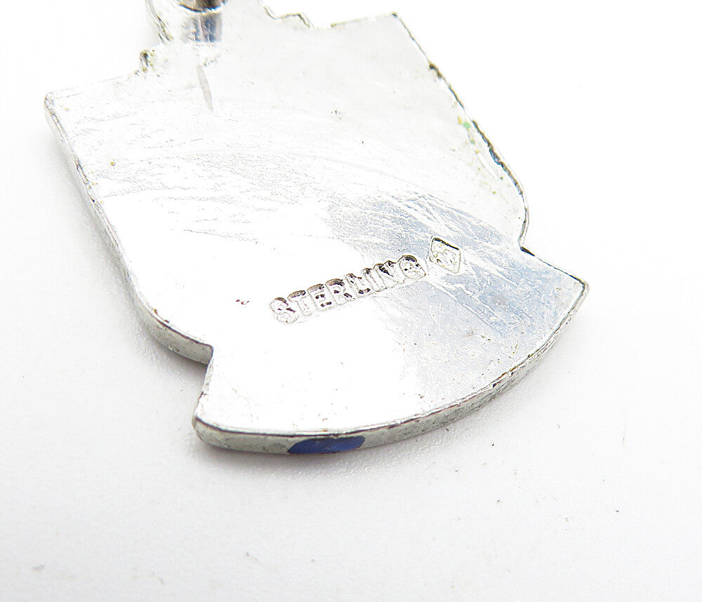 925 Sterling Silver  Vintage Petite Enamel Star 25 Years Drop Pendant  PT4946