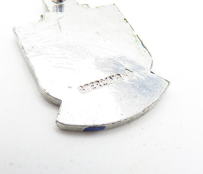 925 Sterling Silver  Vintage Petite Enamel Star 25 Years Drop Pendant  PT4946
