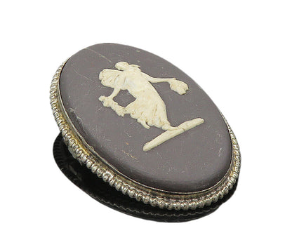 ENGLAND 925 Sterling Silver  Vintage Woman Figure Cameo Brooch Pin  BP3492