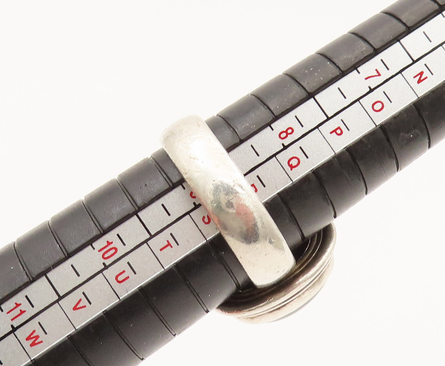 925 Sterling Silver  Vintage Minimalist Cabochon Black Onyx Ring Sz 9  RG26294