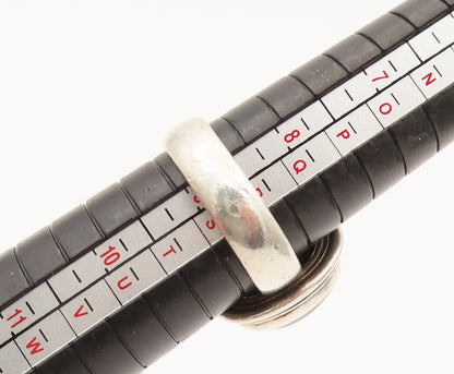 925 Sterling Silver  Vintage Minimalist Cabochon Black Onyx Ring Sz 9  RG26294