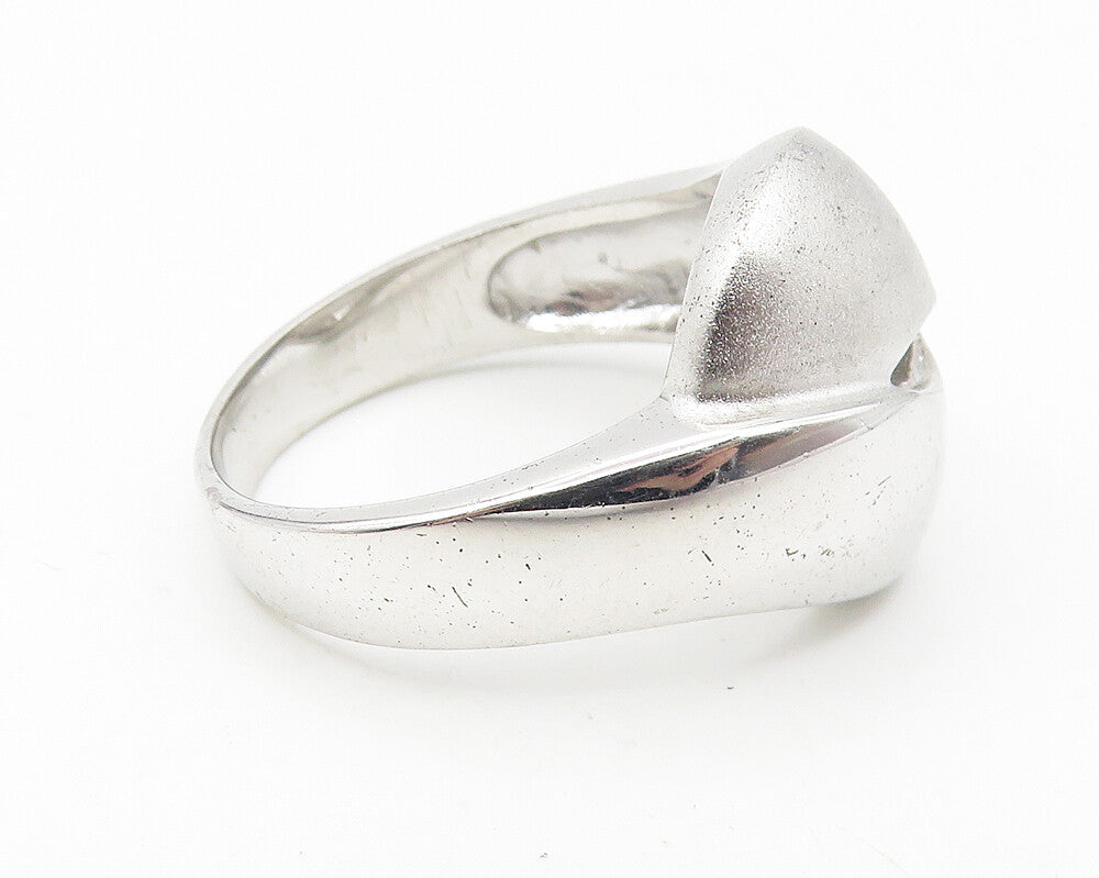 925 Sterling Silver  Shiny Matte Bypass Design Band Ring Sz 8  RG11407