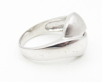 925 Sterling Silver  Shiny Matte Bypass Design Band Ring Sz 8  RG11407