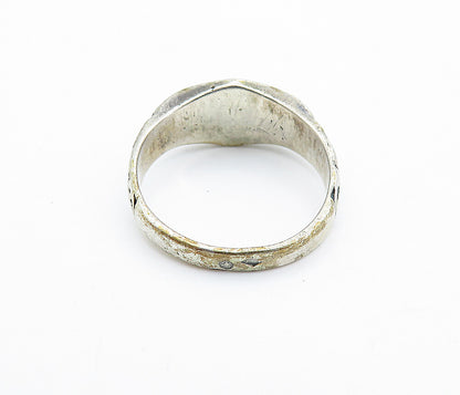 925 Sterling Silver  Vintage Antique Oxidized Swirl Band Ring Sz 7  RG6596