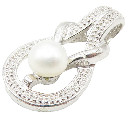 925 Sterling Silver  Petite Freshwater Pearl Shiny Tear Drop Pendant  PT8856