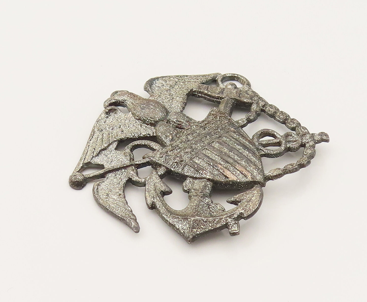 925 Sterling Silver  Vintage US Navy Military Eagle Brooch Pin  BP10252
