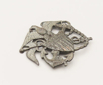 925 Sterling Silver  Vintage US Navy Military Eagle Brooch Pin  BP10252