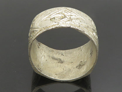 925 Sterling Silver  Vintage Antique 1942 Engraved Safi Ring Sz 11.5  RG25143