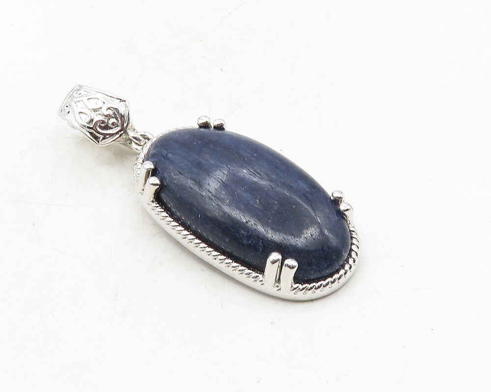 KARIS 925 Sterling Silver  Cabochon Cut Sodalite Shiny Oval Pendant  PT7228