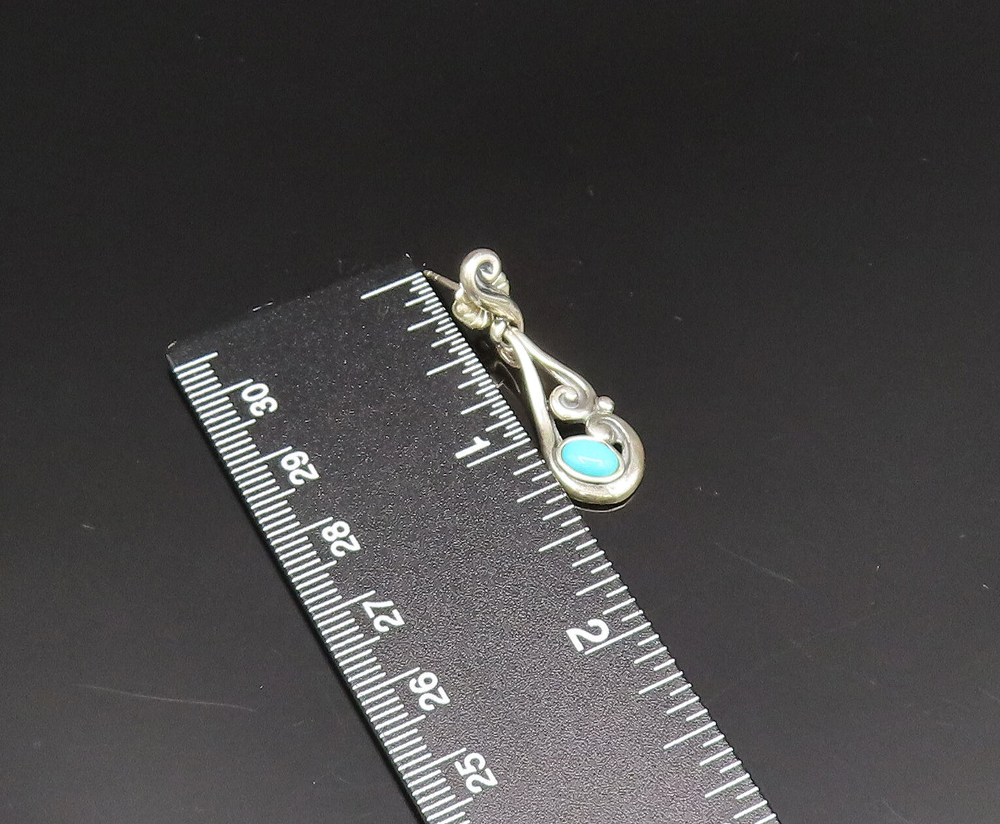 CAROLYN POLLACK 925 Silver  Vintage Swirl Wrapped Turquoise Earrings  EG11831