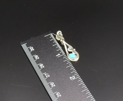 CAROLYN POLLACK 925 Silver  Vintage Swirl Wrapped Turquoise Earrings  EG11831