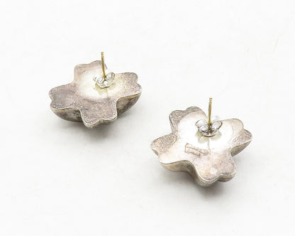 BARRA 925 Silver & 14K GOLD  Vintage Dark Tone Cross Dome Drop Earrings EG6661
