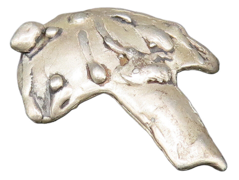J. COOPER 925 Silver  Vintage Carved Modernist Rare Mushroom Pendant  PT21184