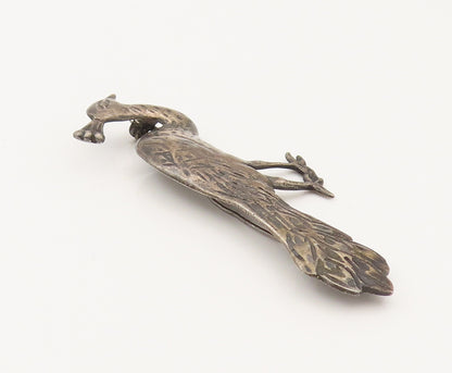 925 Sterling Silver  Vintage Antique Peacock Bird Brooch Pin  BP10209