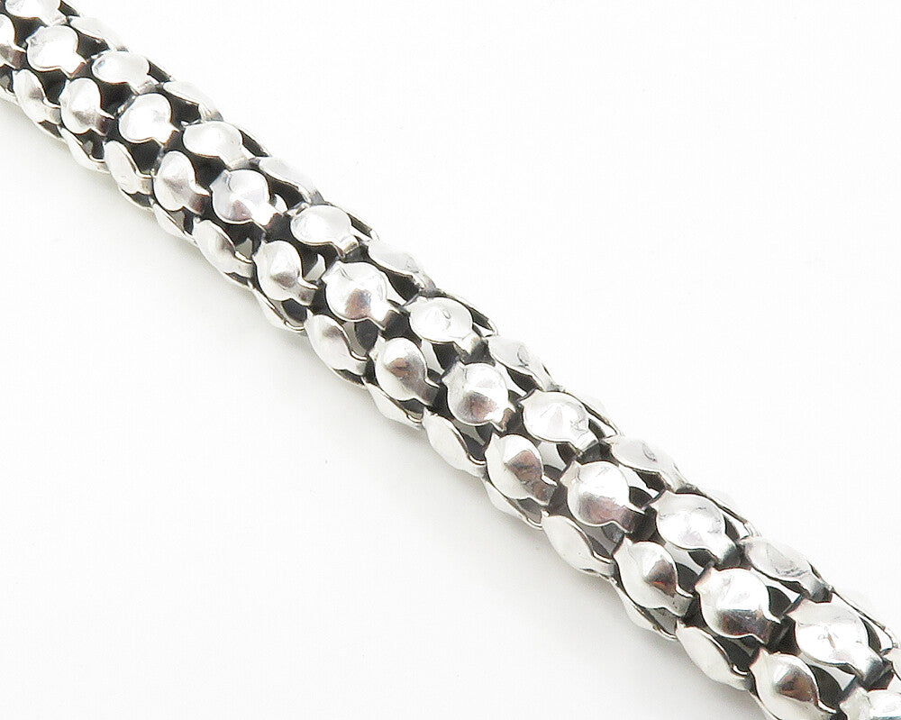 925 Sterling Silver  Vintage Shiny Hollow Snake Chain Bracelet  BT5503