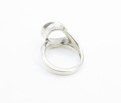 925 Sterling Silver  Vintage Shiny Textured Loop Swirl Band Ring Sz 7.5 RG7479