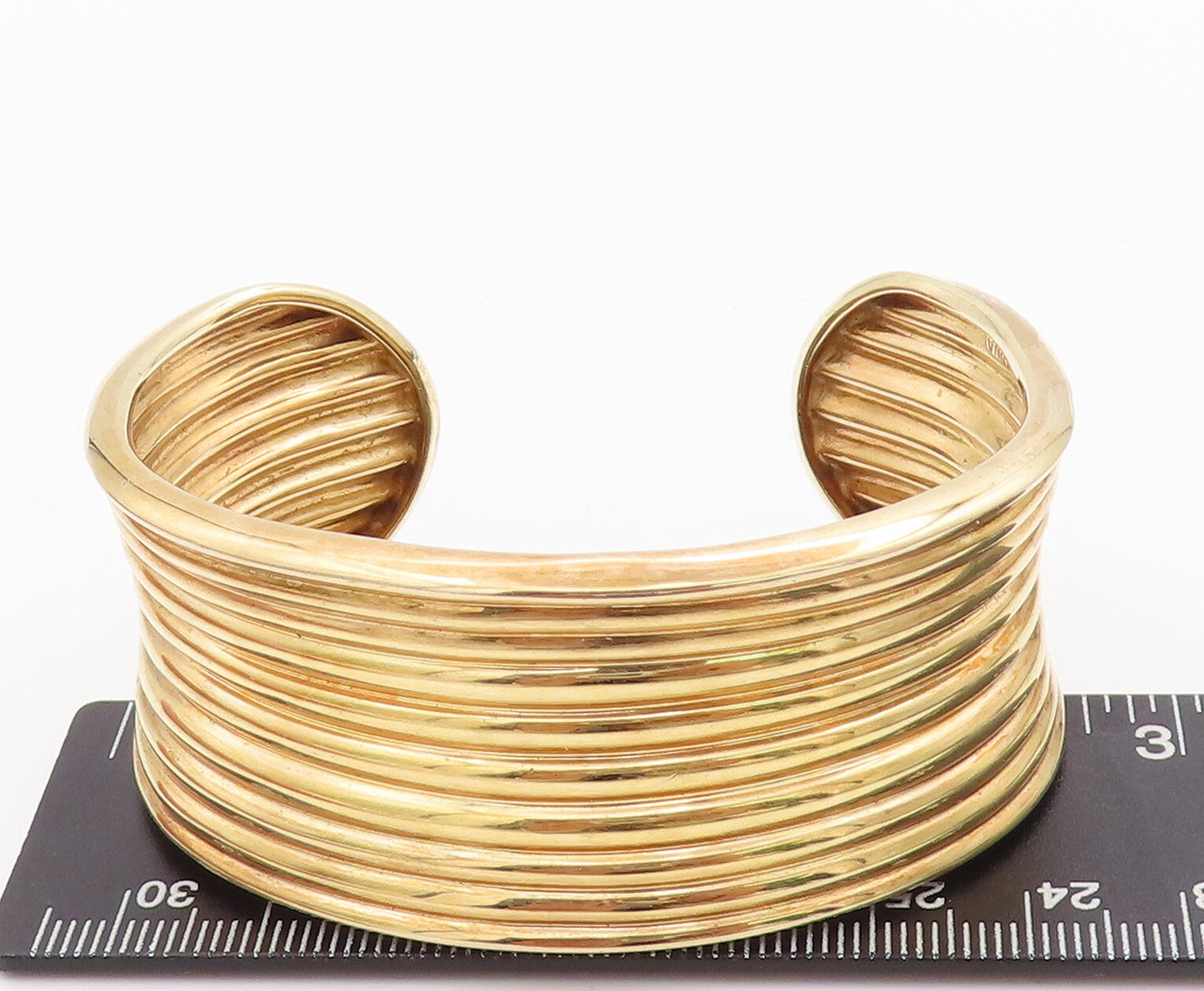 925 Sterling Silver Vintage Bracelet ROSS SIMONS Gold Plated Row Etched  BT10351
