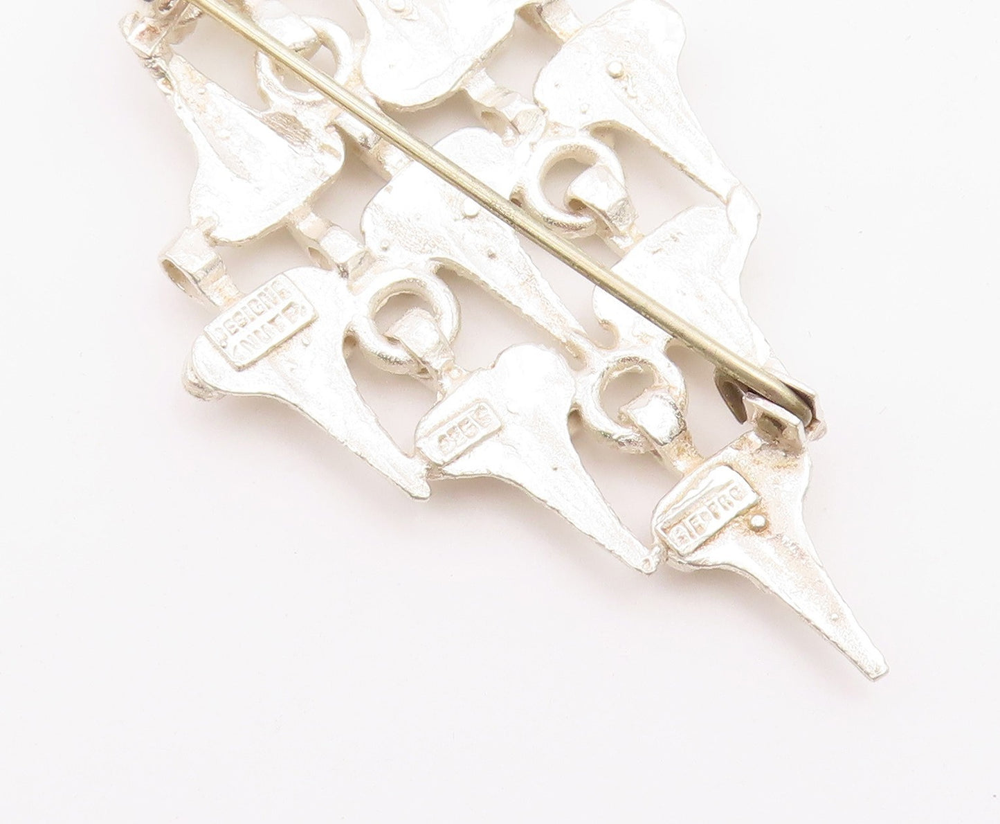 KNUT PAULSEN NORWAY 925 Silver  Vintage Modernist Shiny Brooch Pin  BP9187
