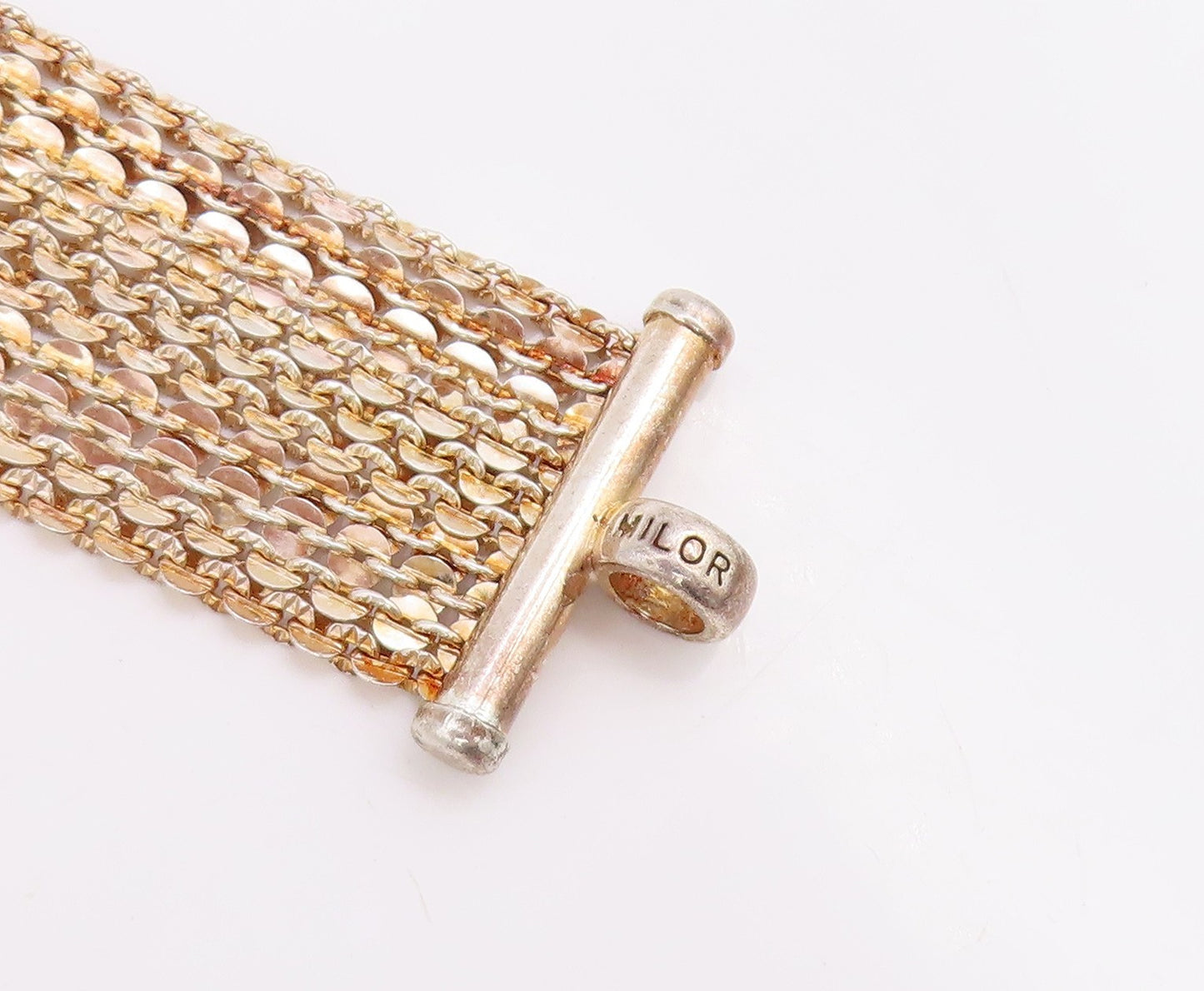 925 Sterling Silver Vintage Bracelet Classic Multi Strand Intricate Link BT11716