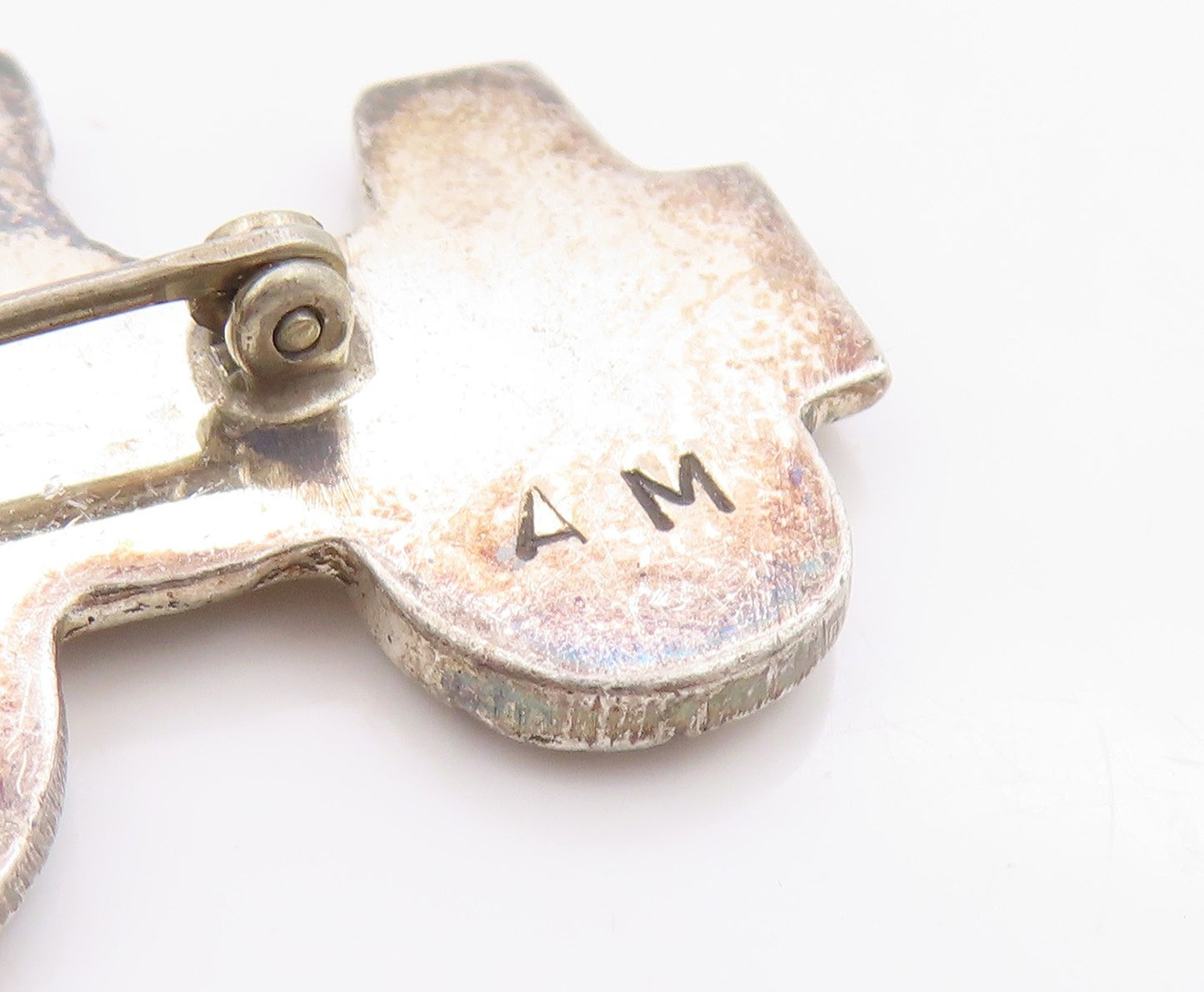 925 Sterling Silver Vintage Brooch Etched Horse and Farm Wagon Pin  BP11783