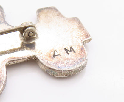 925 Sterling Silver Vintage Brooch Etched Horse and Farm Wagon Pin  BP11783