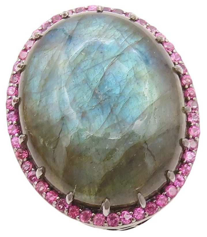 925 Sterling Silver Vintage Ring Oval Alexandrite Halo Pink Topaz  Sz 7  RG30183