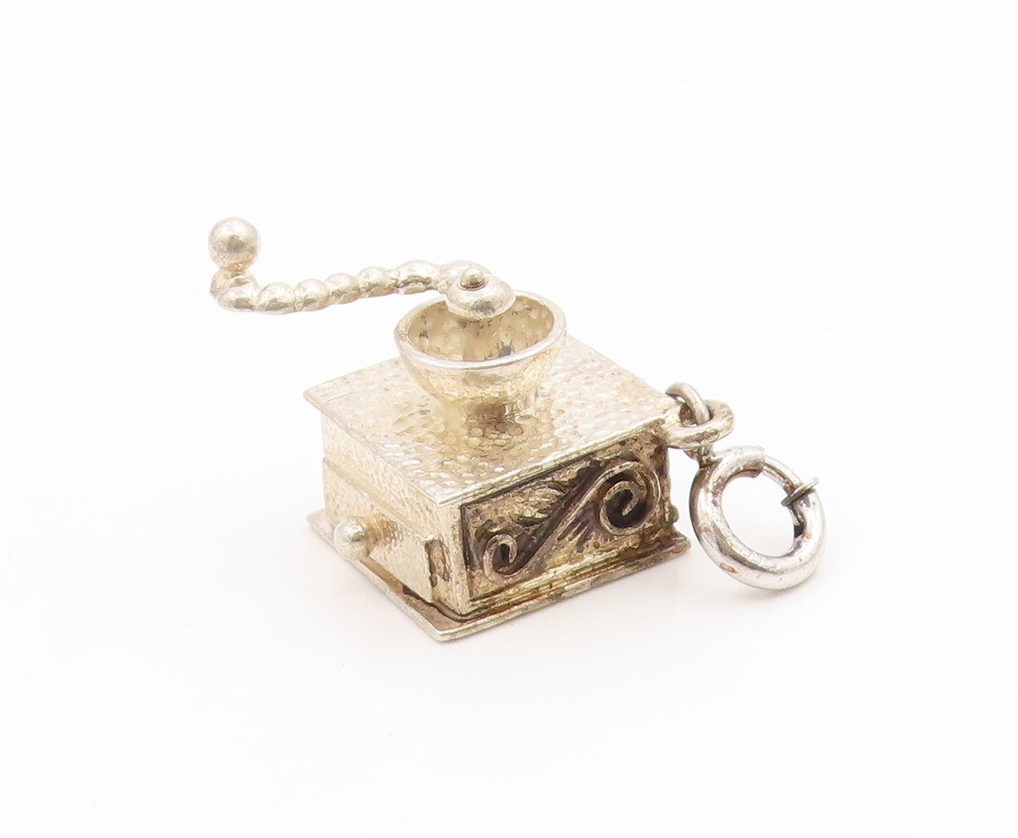 925 Sterling Silver Vintage Pendant Miniature Coffee Grinder Charm  PT25931
