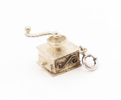 925 Sterling Silver Vintage Pendant Miniature Coffee Grinder Charm  PT25931