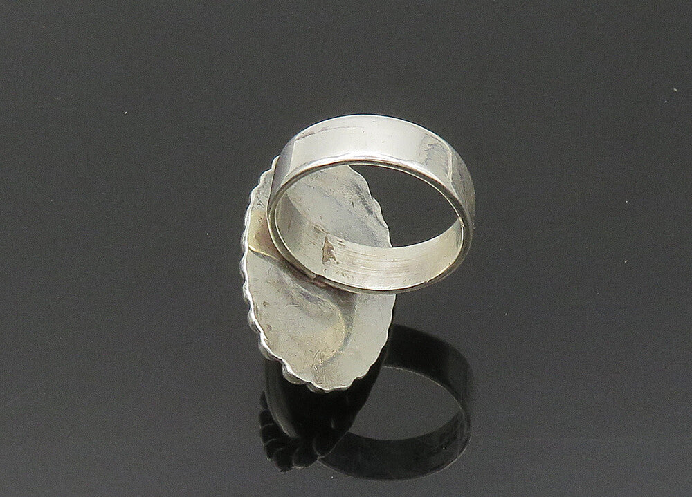 MEXICO 925 Silver  Vintage Shiny Oval Bubble Dome Band Ring Sz 8.5  RG20659