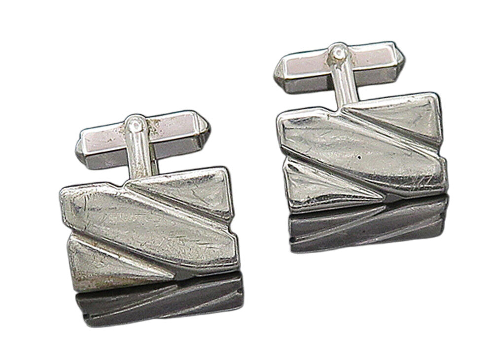 SWANK 925 Sterling Silver  Vintage Shiny Polished Square Cuff Links  TR1845